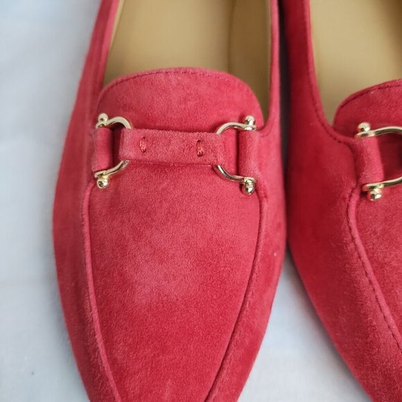 NWOT Talbot's Driving Moccasins Red Suede Sz 8M. - Picture 3 of 6